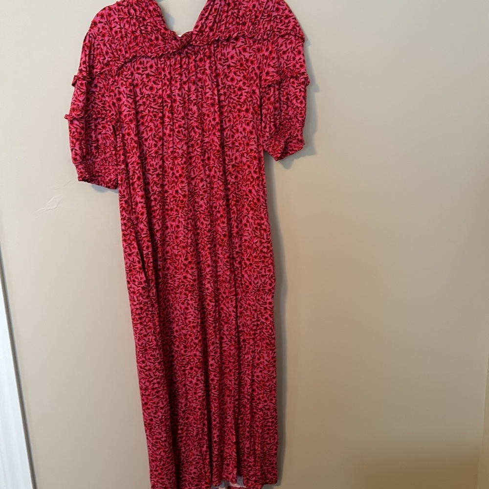 Boden l Elegant Red Floral Dress - Picture 6 of 7